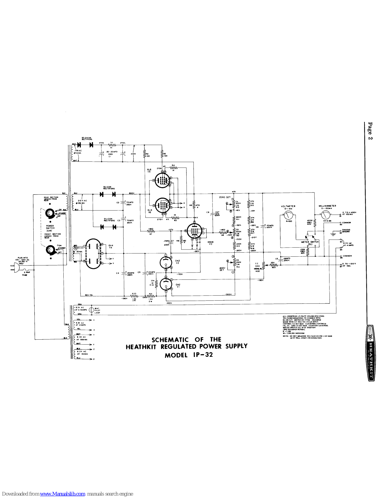 Heath Heathkit IP-32 Schematic Diagram