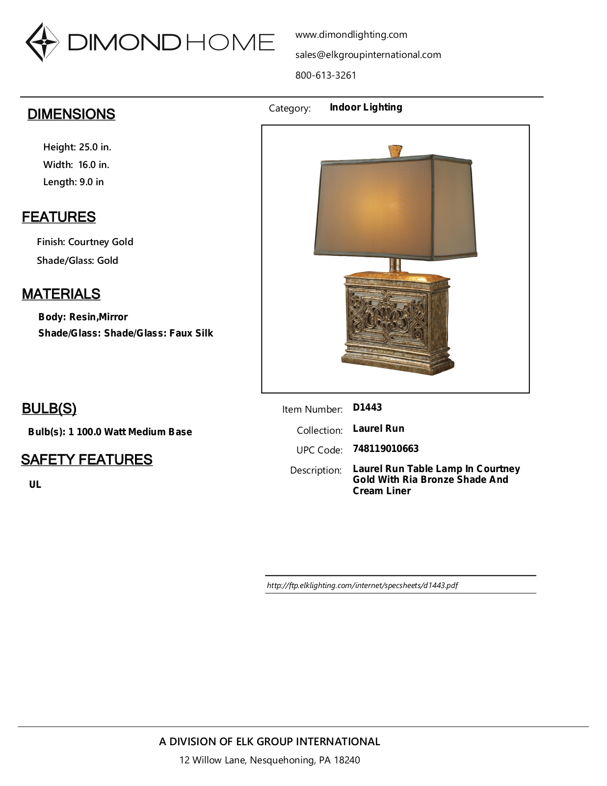 ELK Home D1443 User Manual