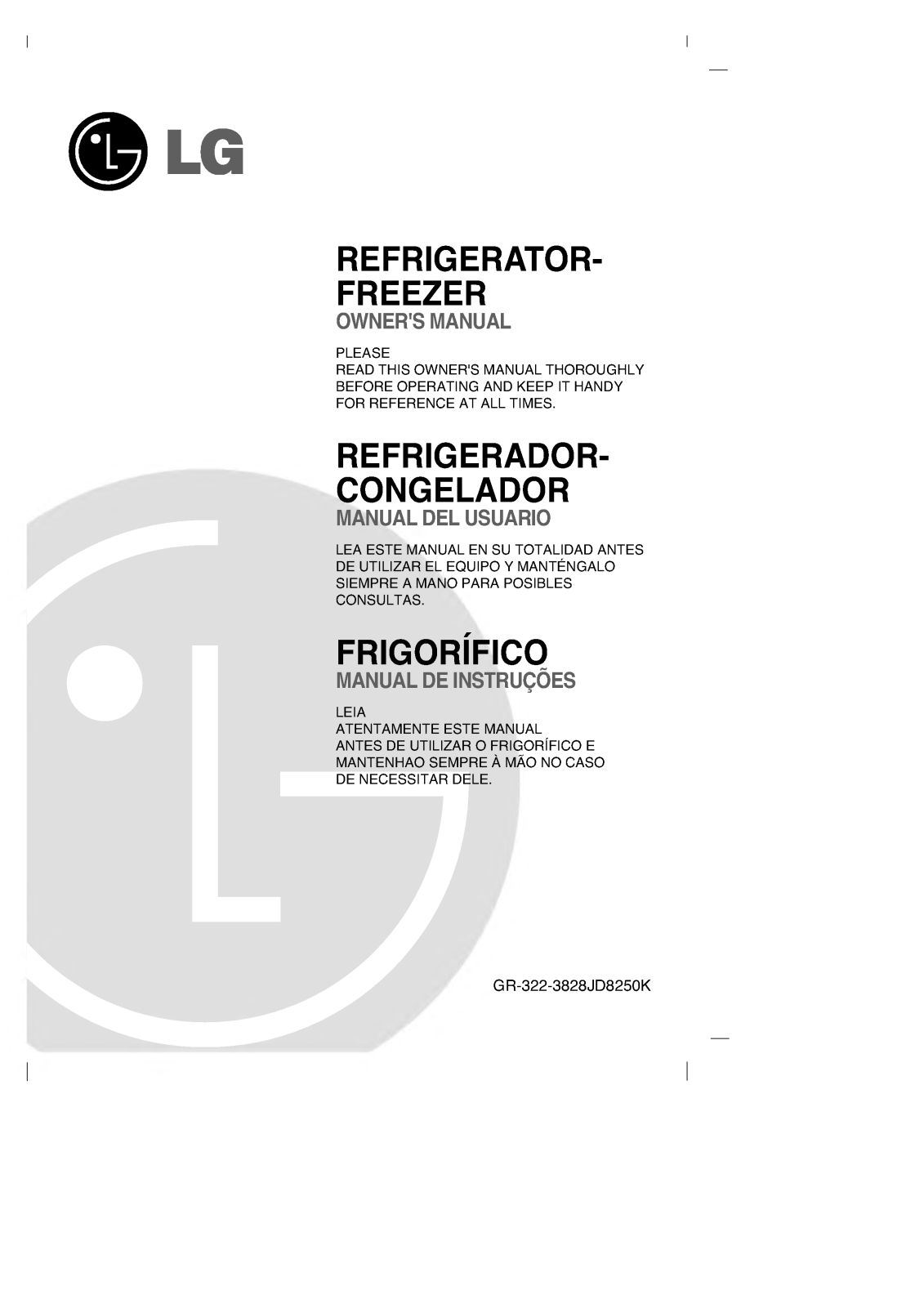 Lg GR-322W Owners Manual