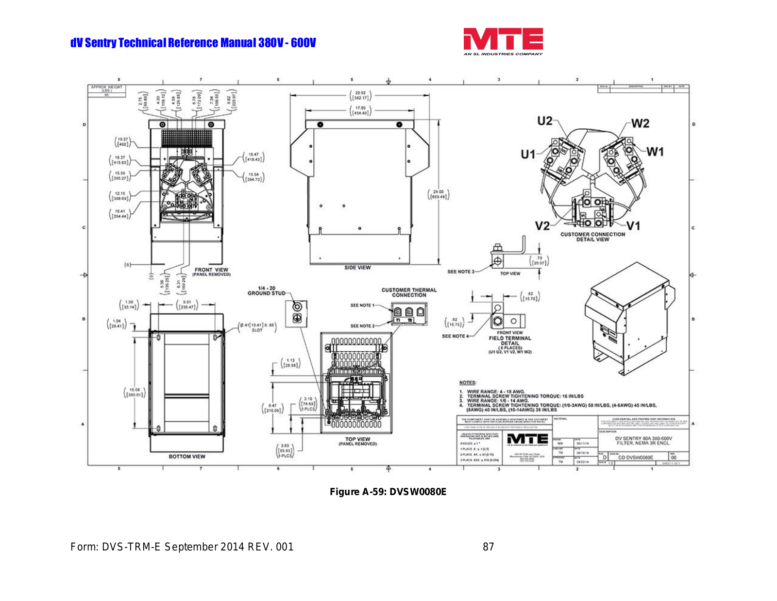 MTE DVSW0080E Technical Reference Manual