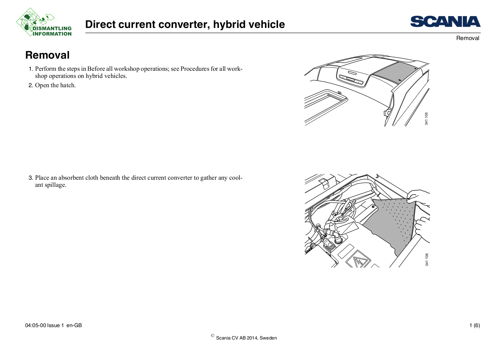 Scania Direct current converter Service Manual