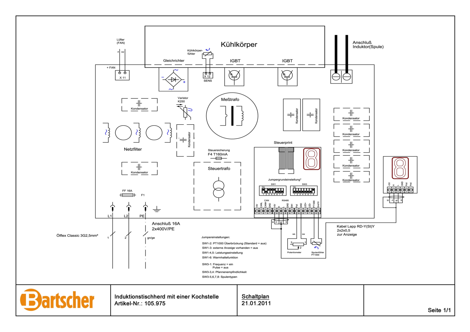 Bartscher 105.975 Schematic