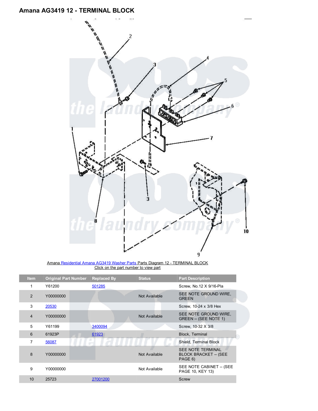 Amana AG3419 Parts Diagram