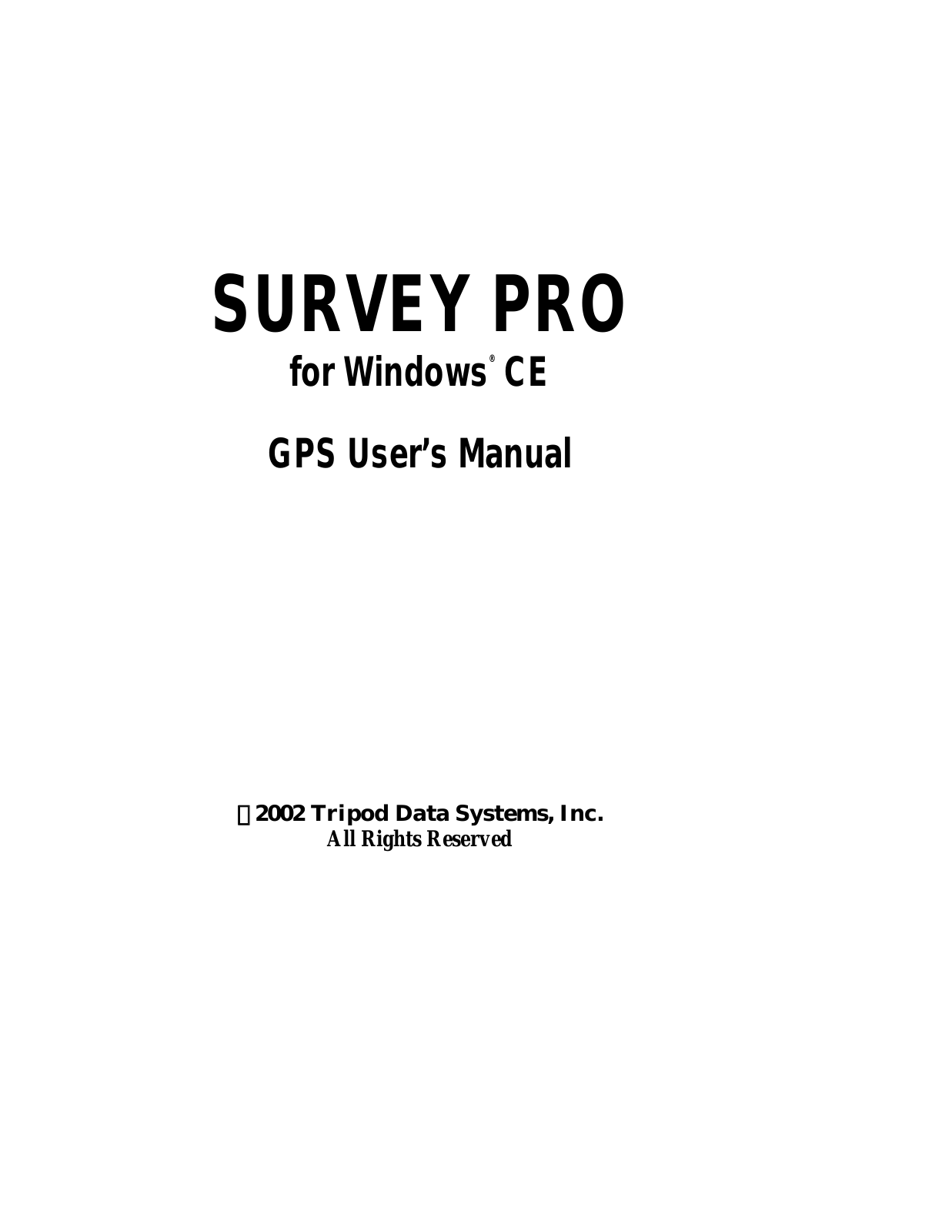 Spectra Precision Survey Pro v3.80 User Manual