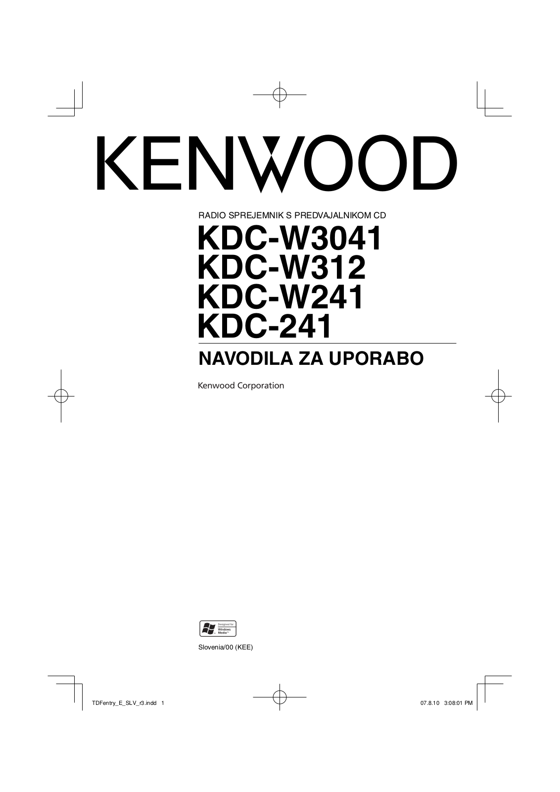 Kenwood KDC-241, KDC-W312 User Manual