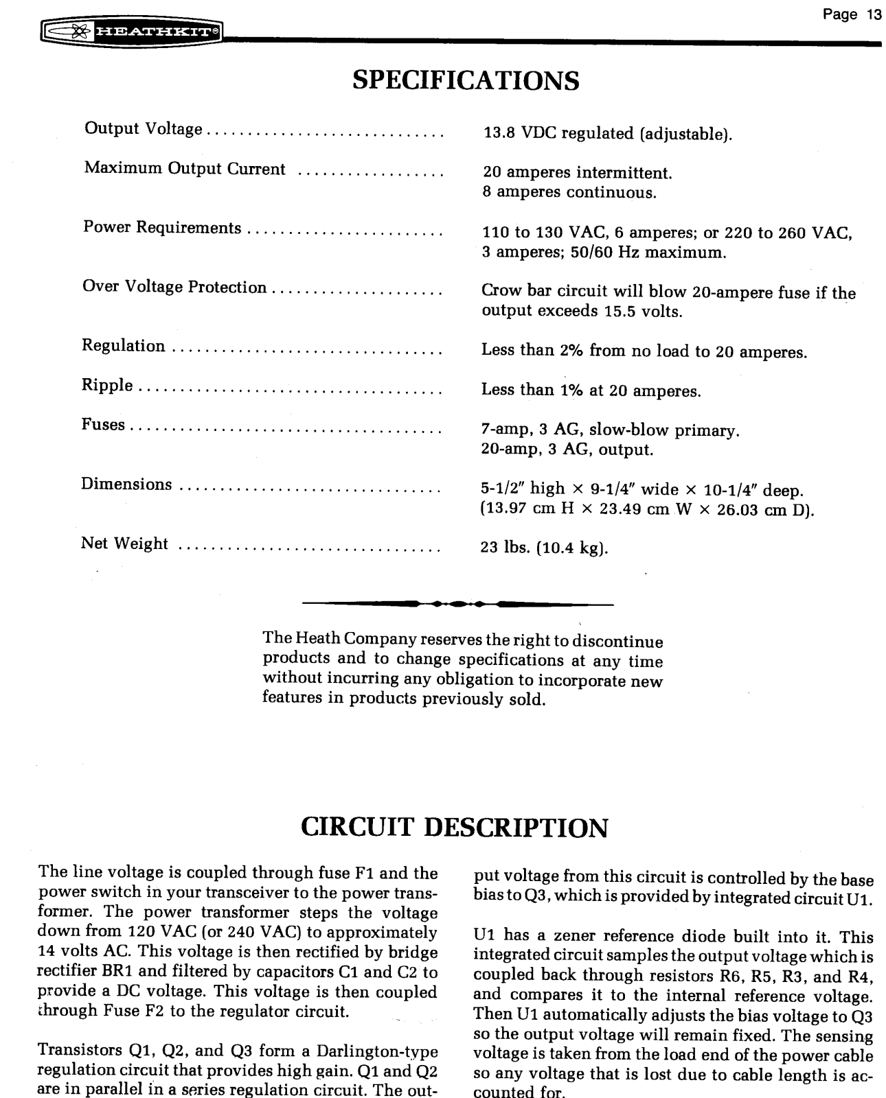 Heathkit HP-1144A User Manual