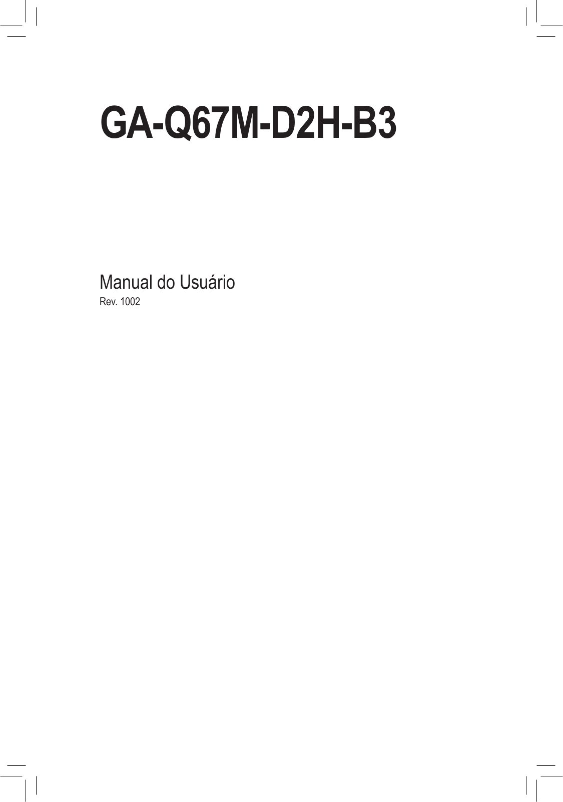 Gigabyte GA-Q67M-D2H-B3 User Manual