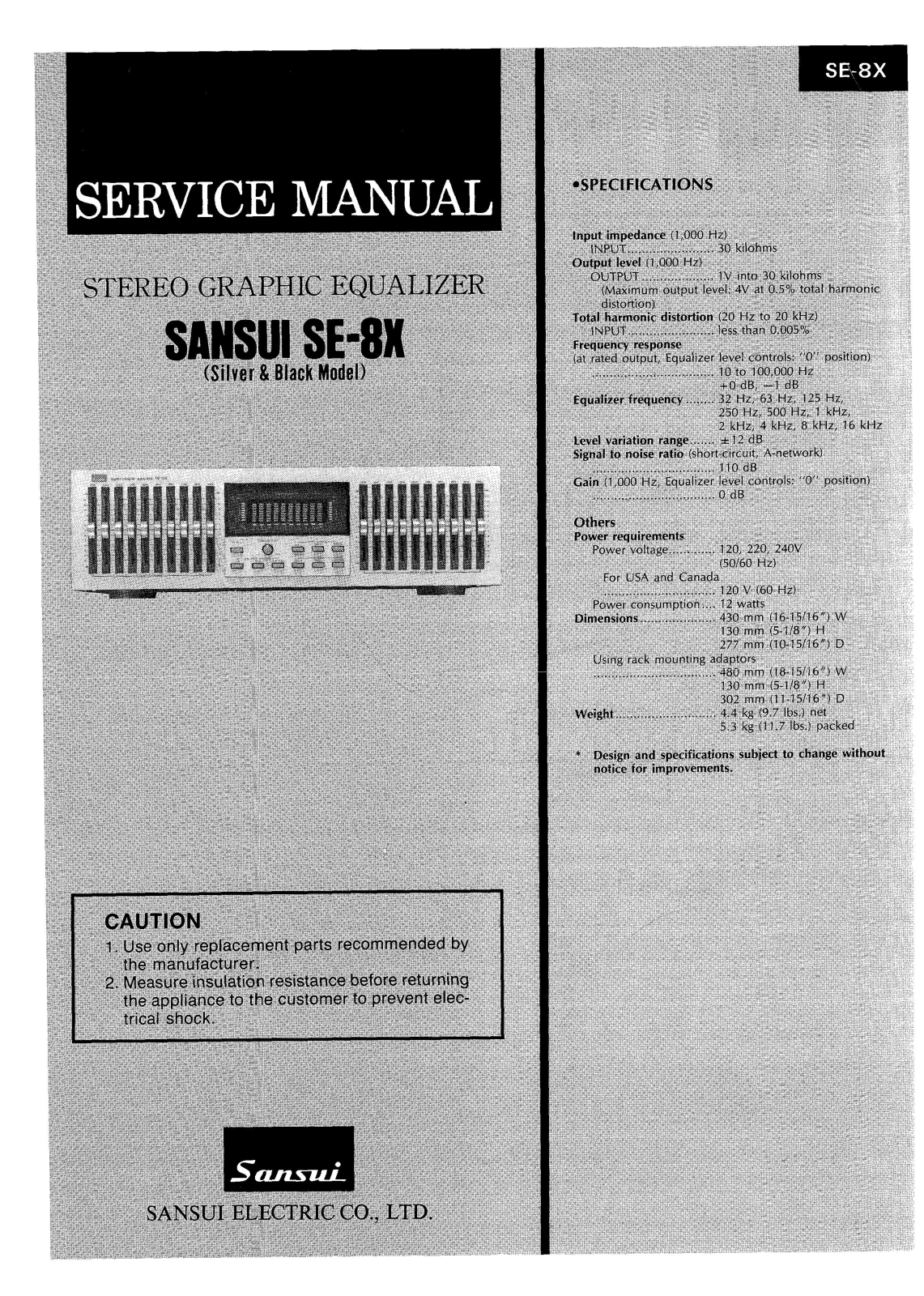 Sansui SE-8-X Service manual