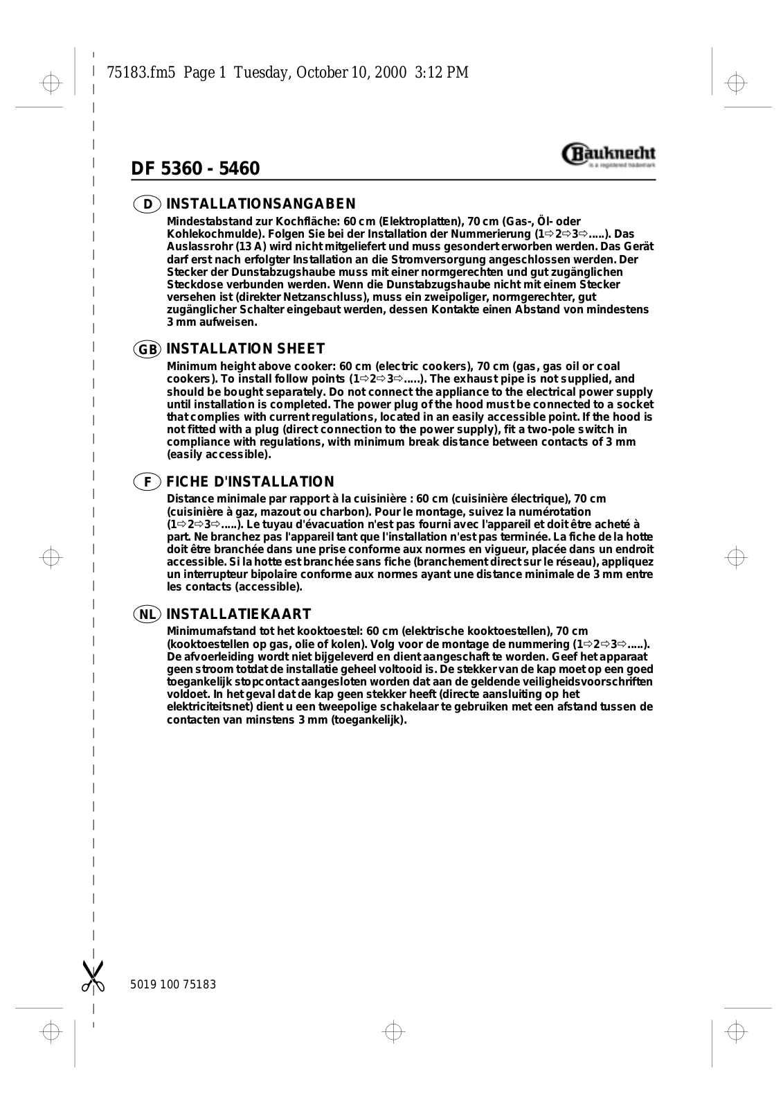 Whirlpool DF 5460 BR, DF 5360 BR, DF 5360 WS, DF 5360 IN, DF 5460 WS INSTRUCTION FOR USE