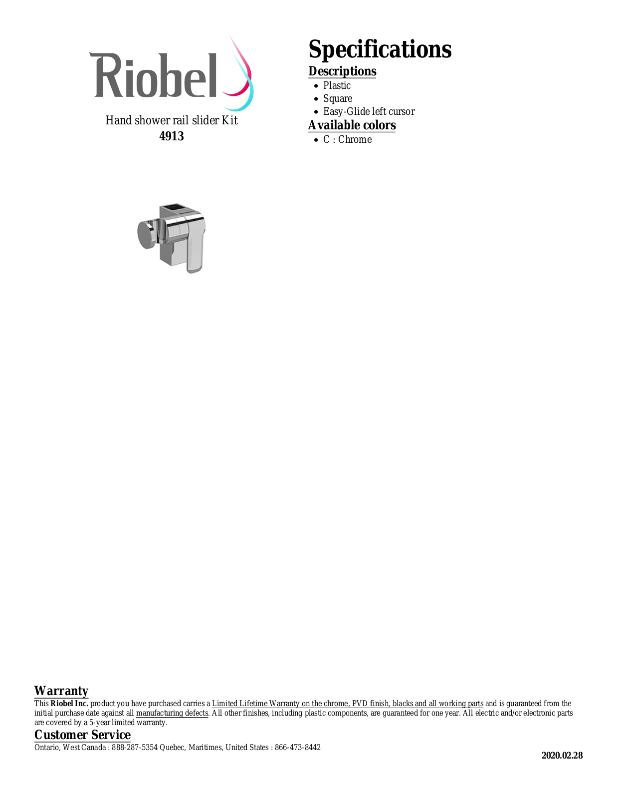 Riobel 4913C Specifications - ManualMachine.com