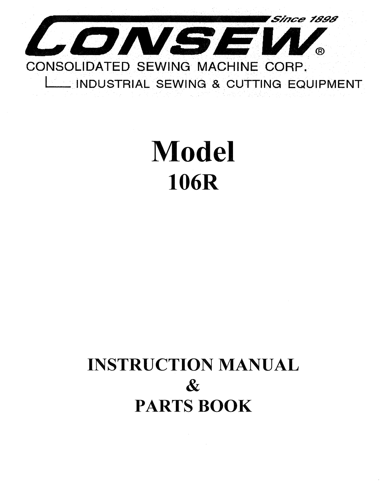 CONSEW 106R Instruction Manual