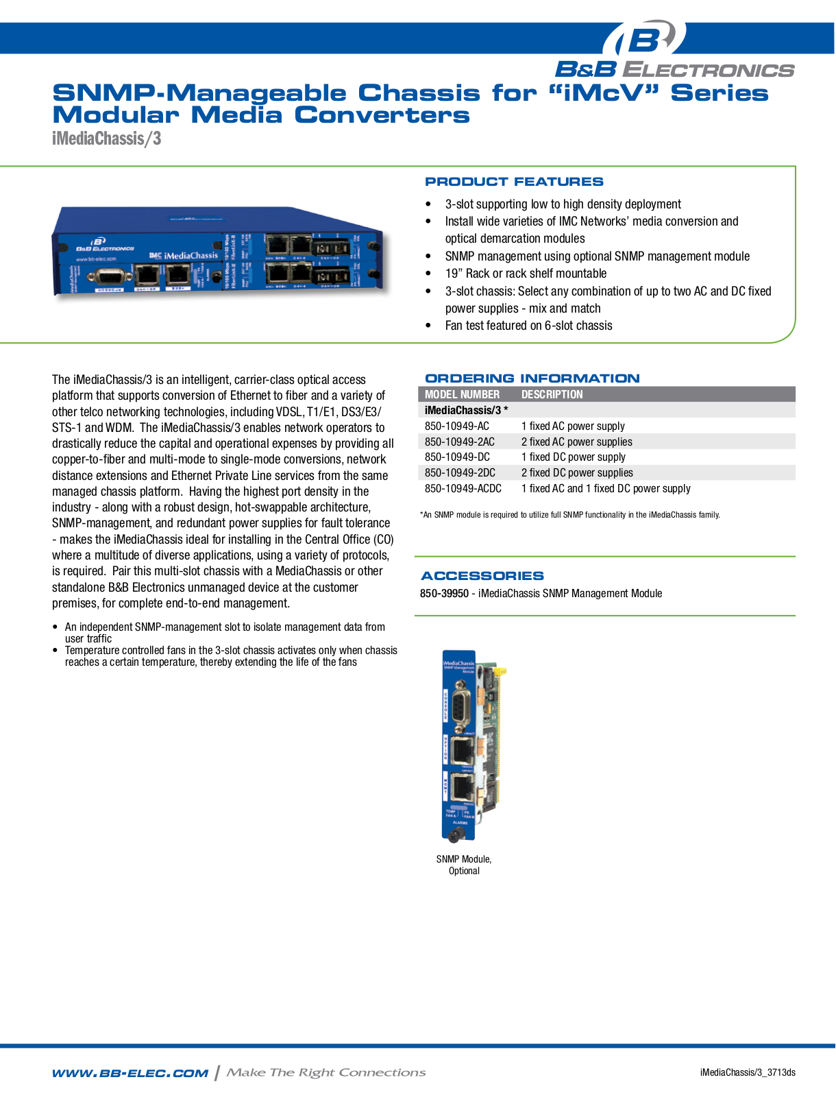 B&B Electronics 850-10949-ACDC Datasheet