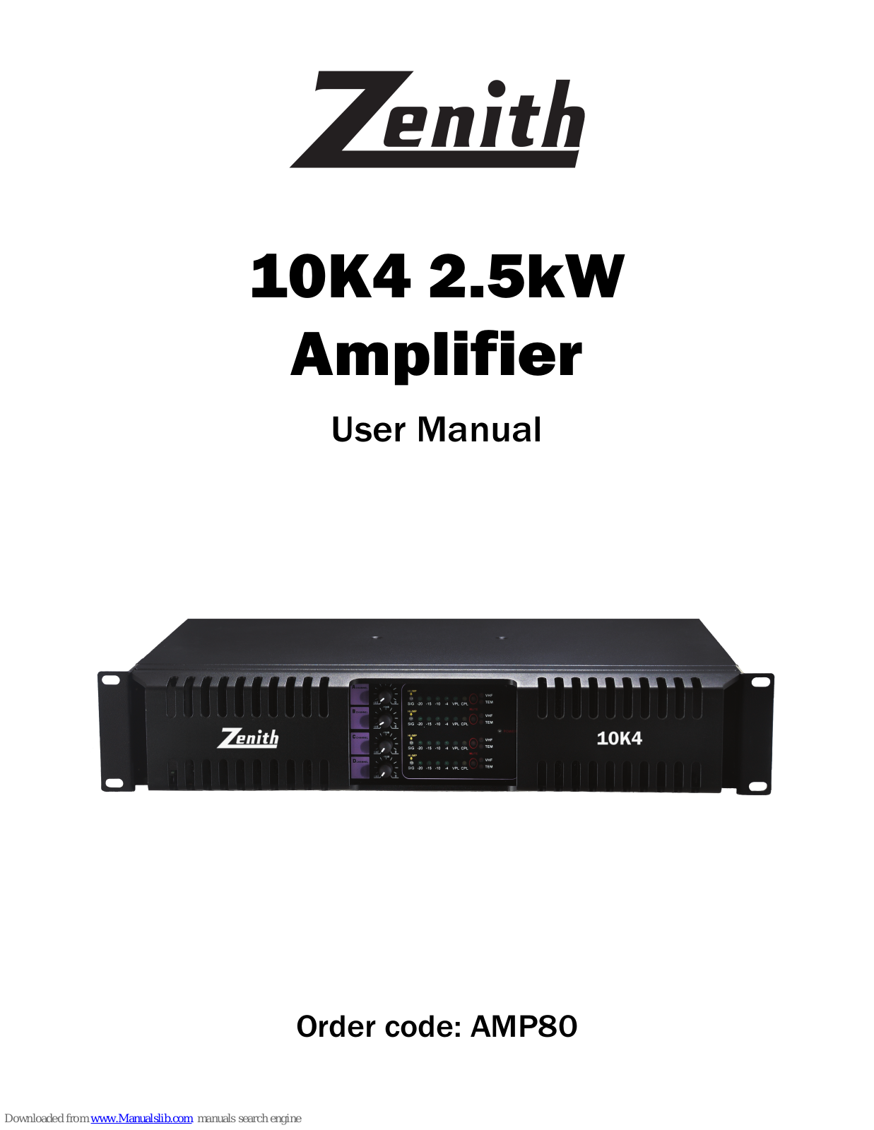 Zenith 10K4 User Manual