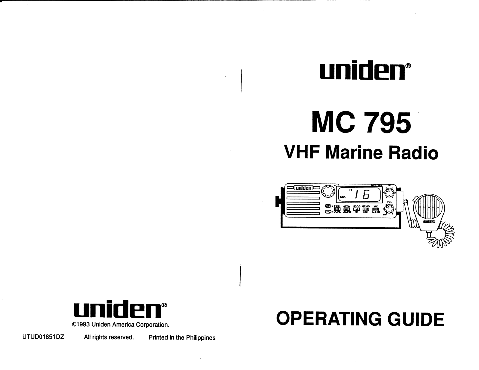 Uniden MC795 Owner's Manual