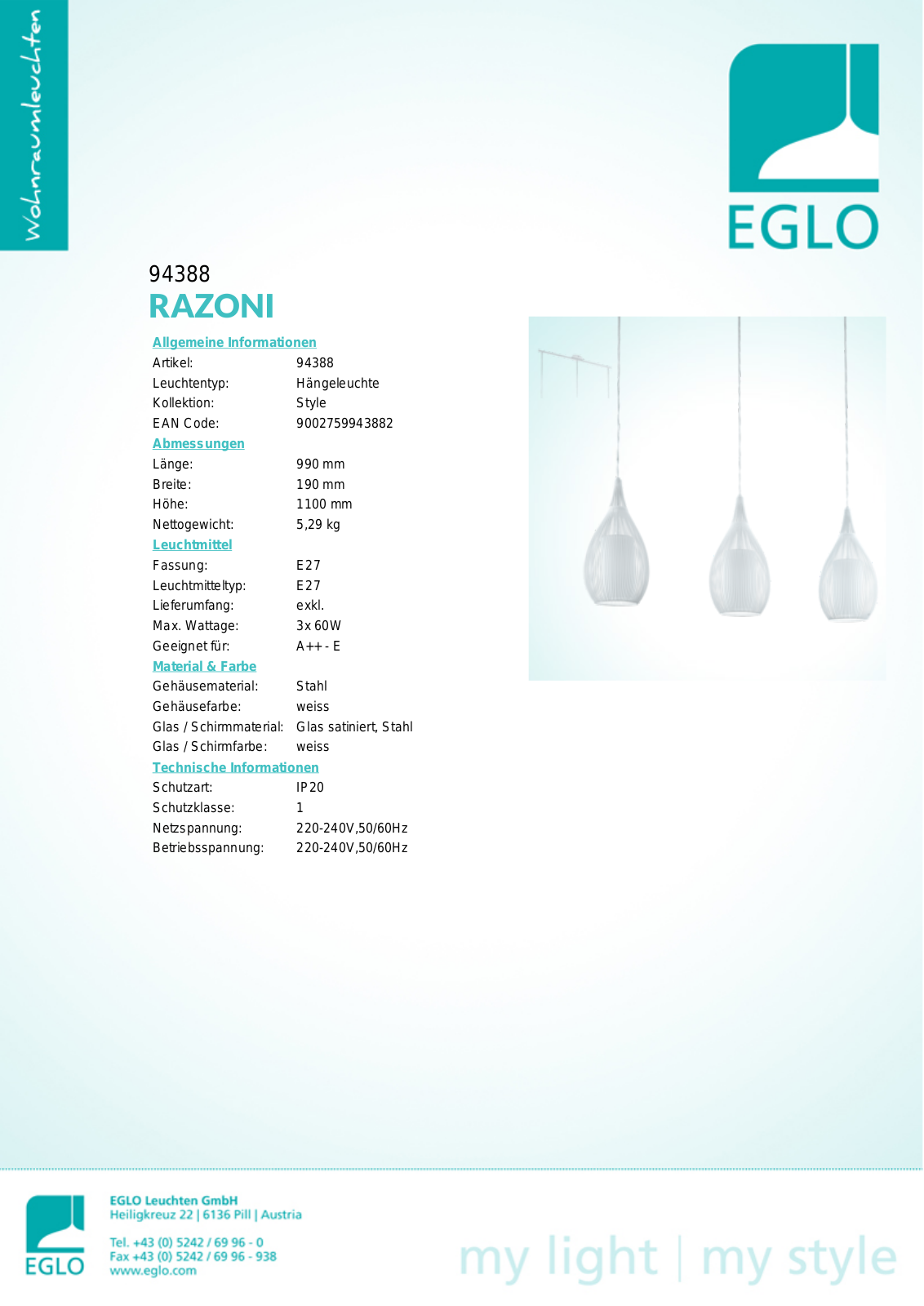 Eglo 94388 Service Manual