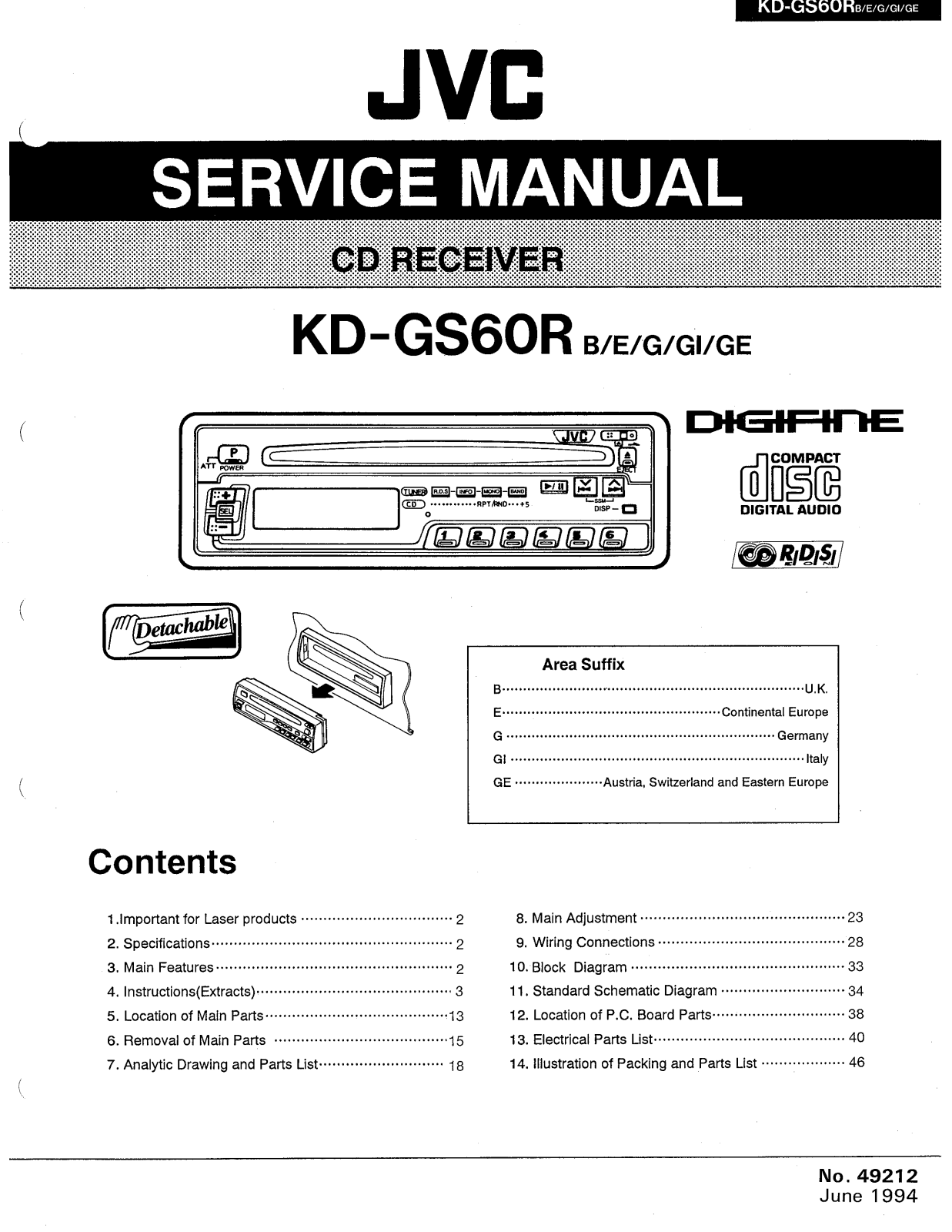 JVC KD-DS60 Service Manual
