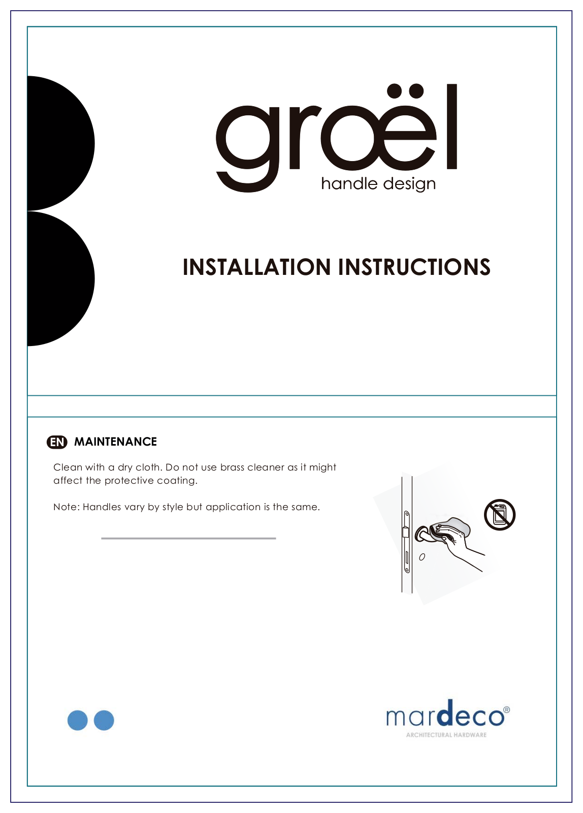 Mardeco Groel Rose Instructions Manual