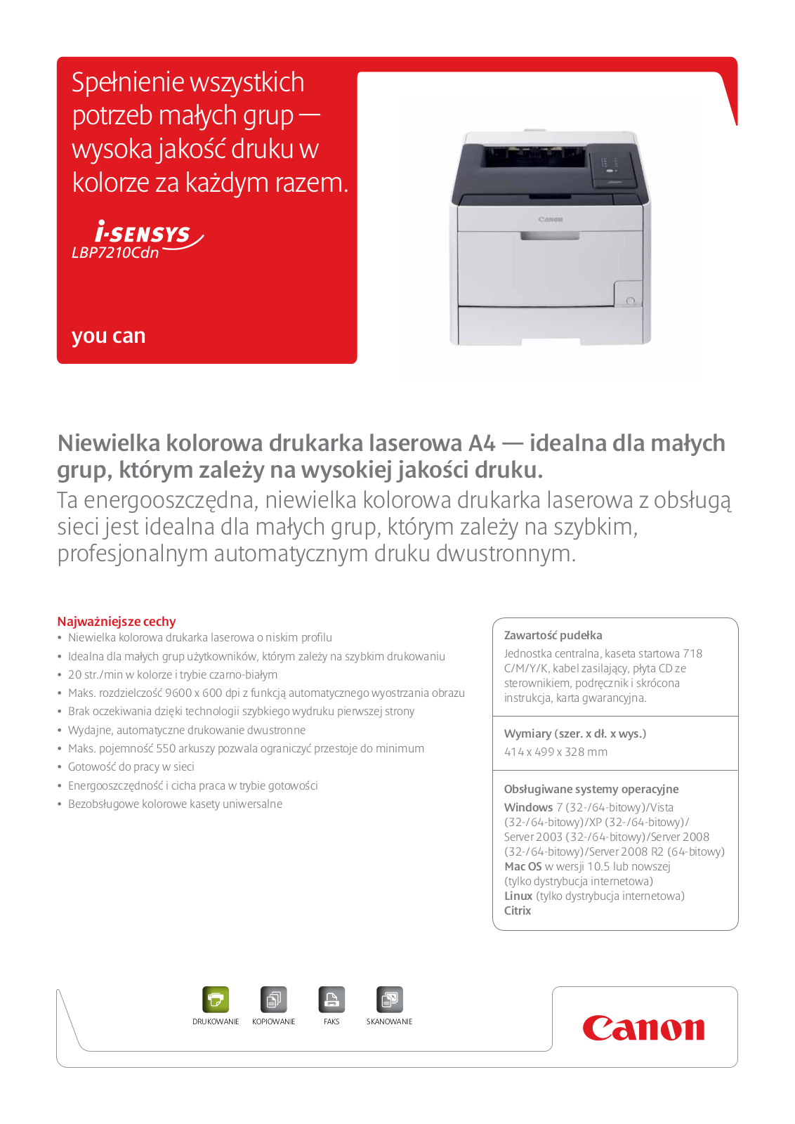 Canon I-SENSYS LBP7210CDN BROCHURE