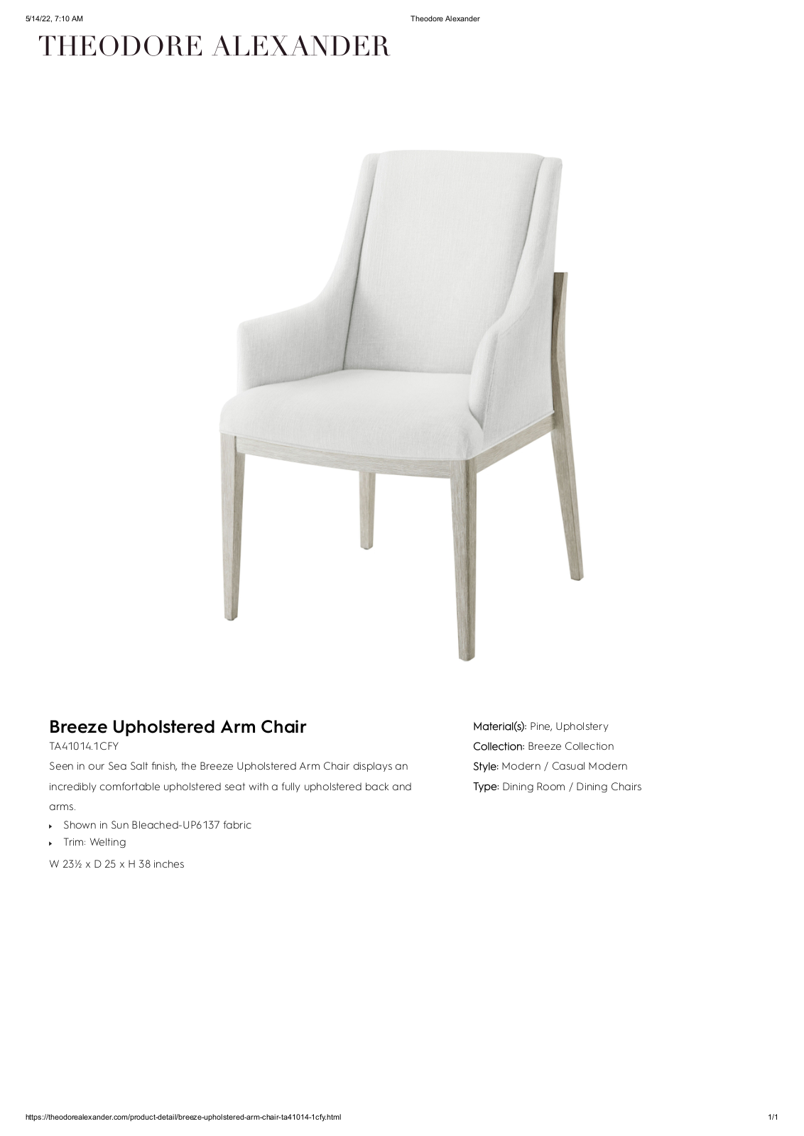 Theodore Alexander FPLJ6649 Specifications - ManualMachine.com