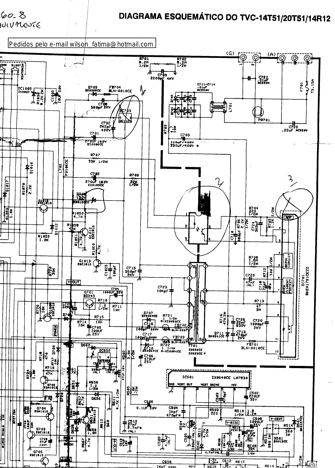 Sharp C14T51, C20T51, C14R12 Schematic