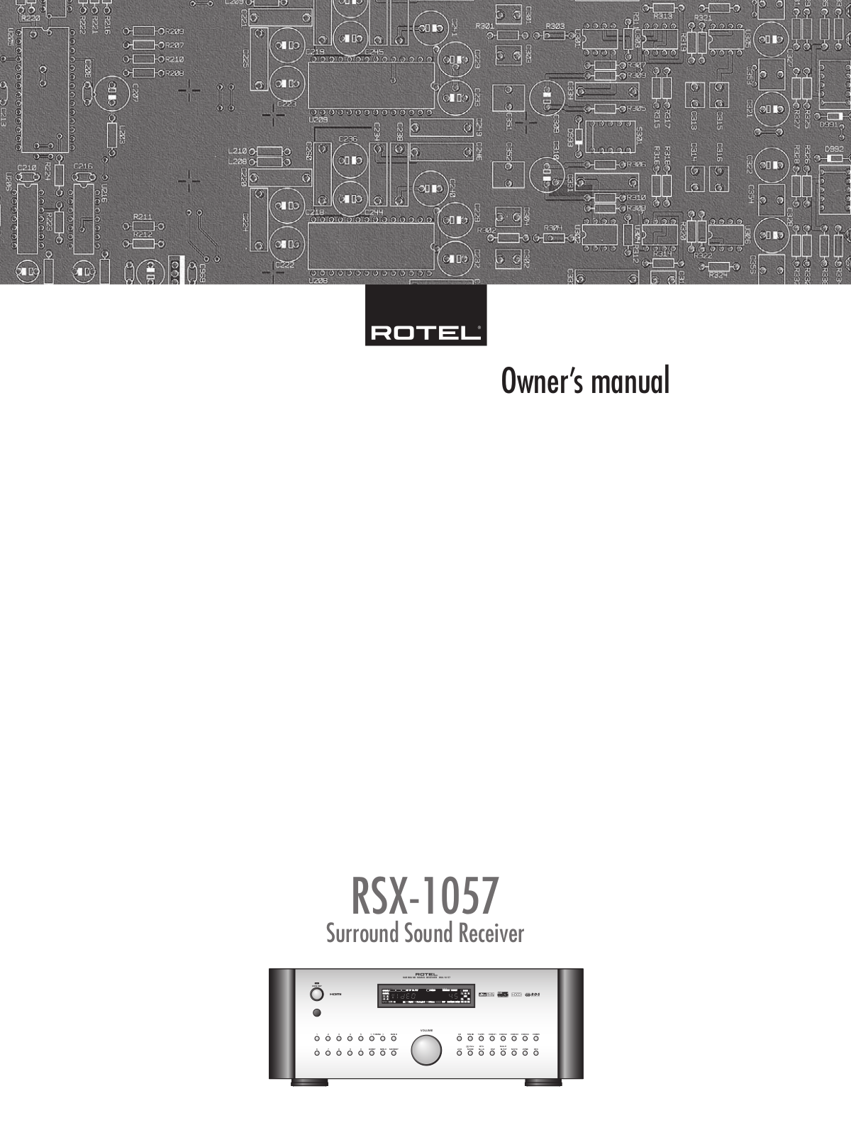 Rotel RSX-1057 User Manual