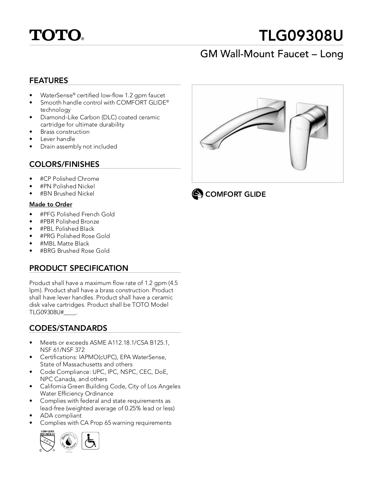 TOTO SBSA1582 Specifications - ManualMachine.com
