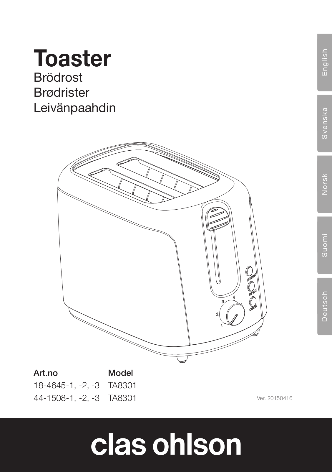 Clas Ohlson TA8301 User Manual