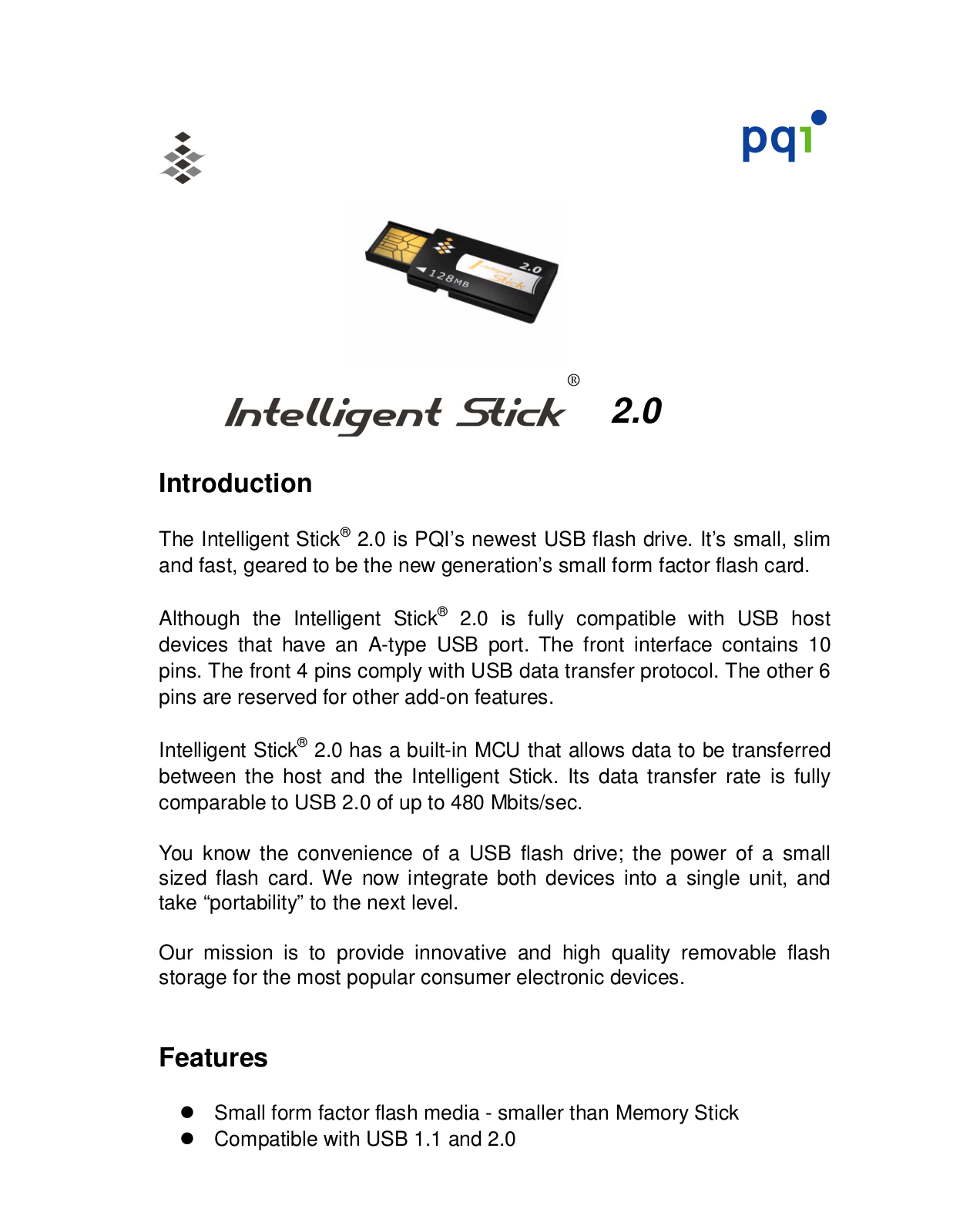 PQI I-Stick 2.0 User Manual