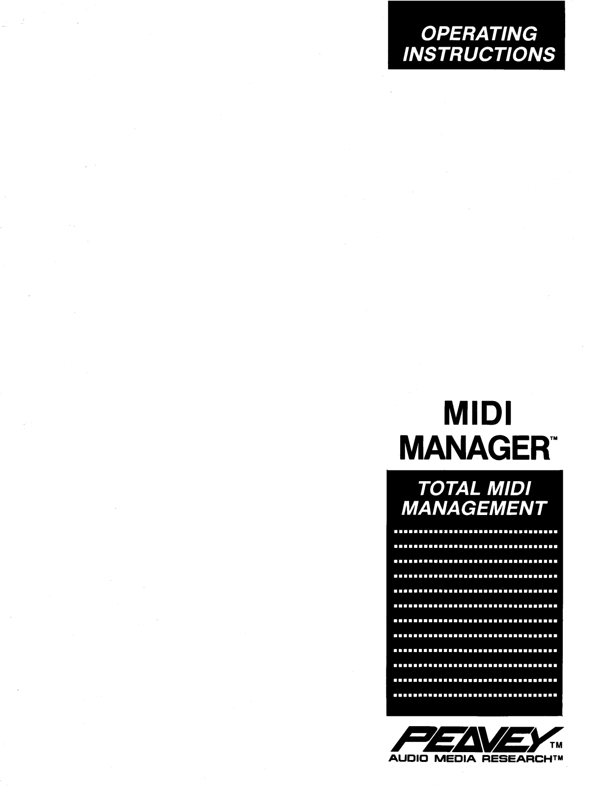 Peavey MIDI Manager User guide - ManualMachine.com