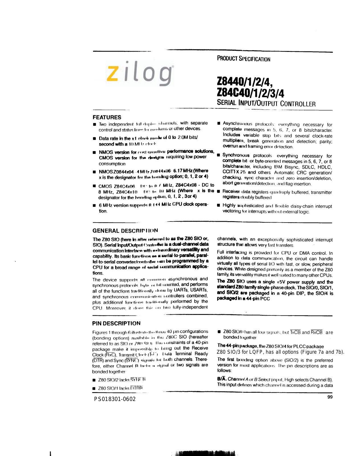 Datasheet Z84C4006PEG Specification - ManualMachine.com