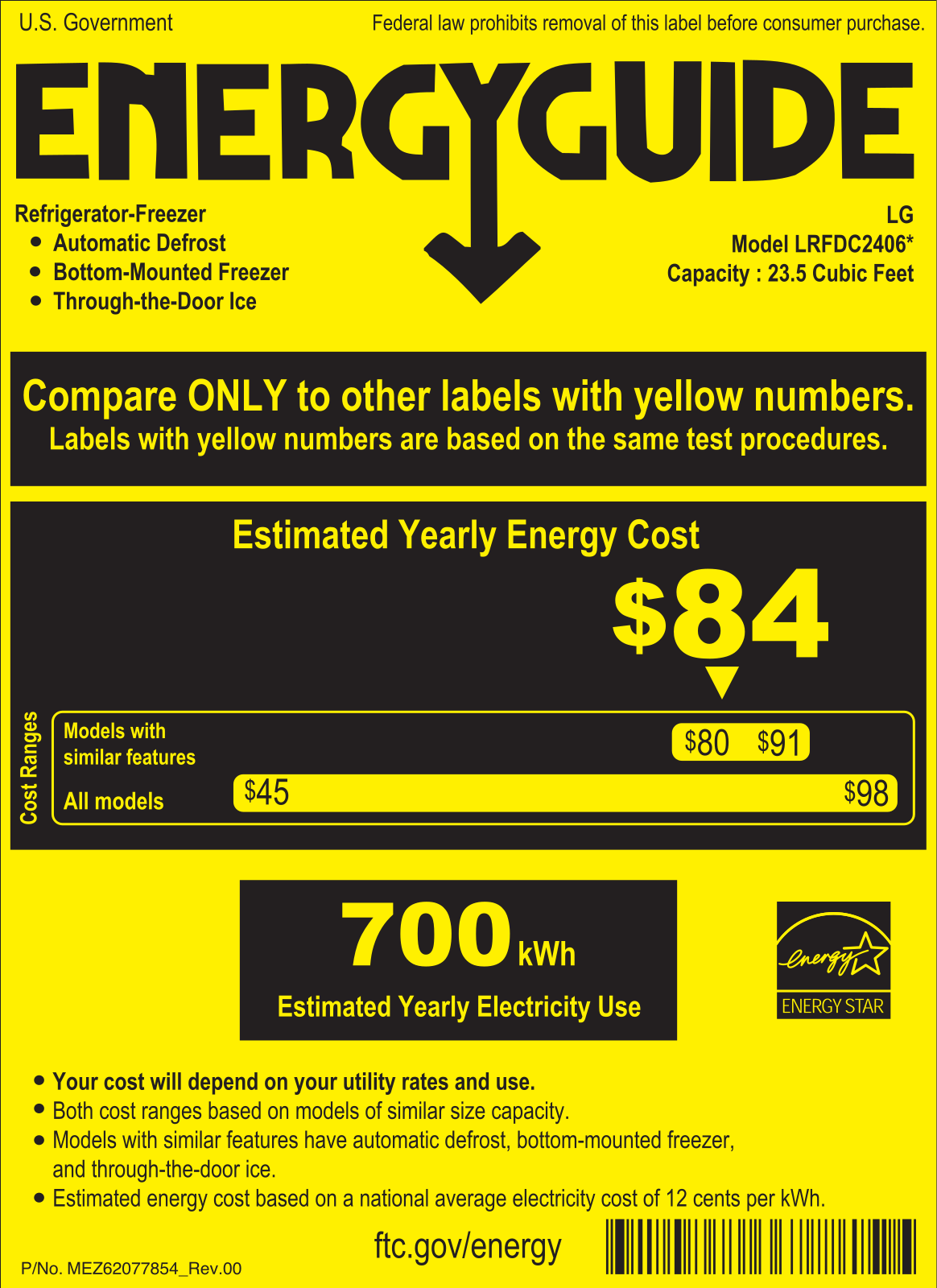 LG LRFDC2406D Energy manual