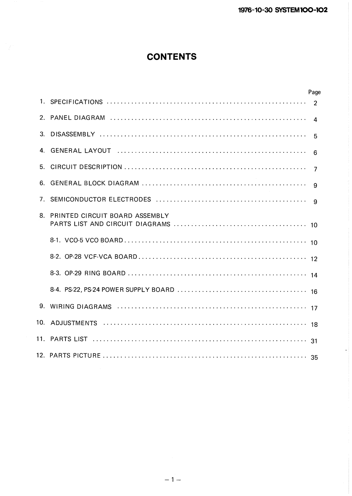 Roland SYSTEM 100, SYSTEM-102 Service Manual