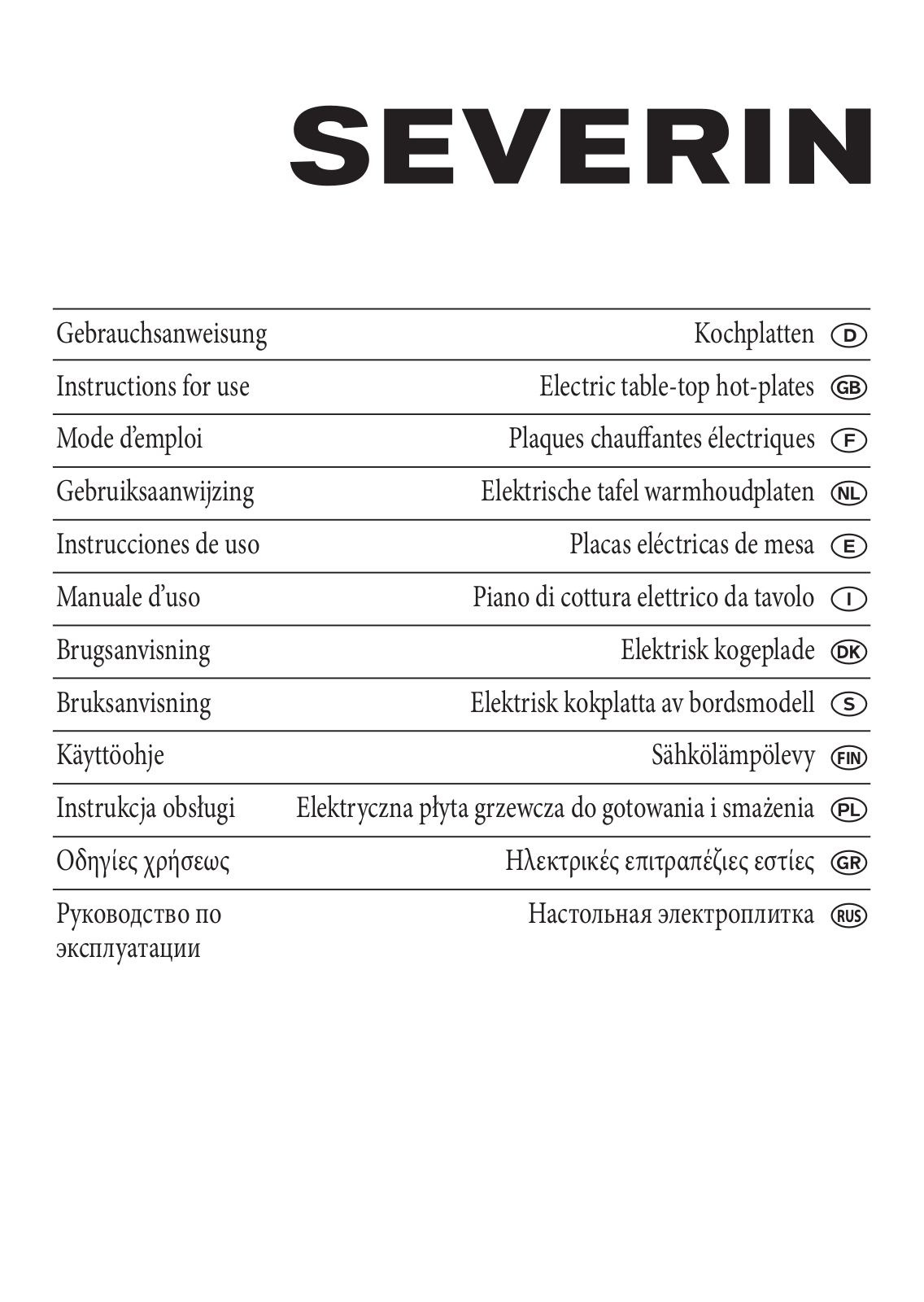 Severin KP 1091, DK 1042 User Manual