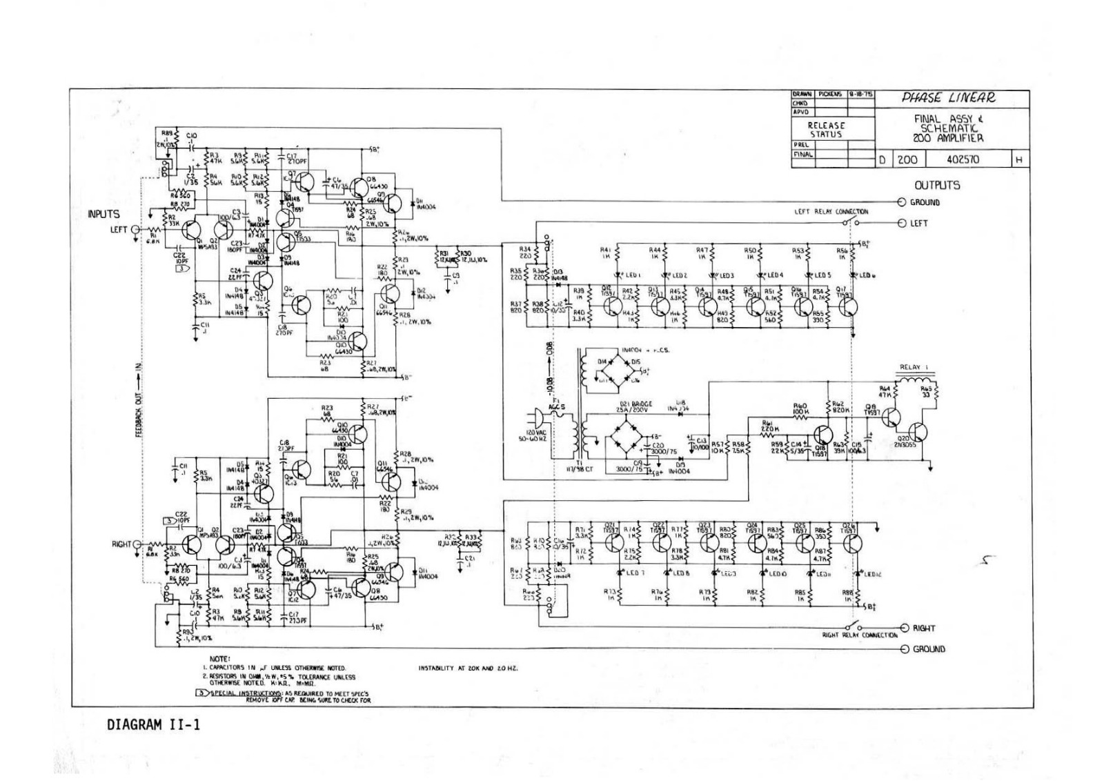 Phase Linear 200 Schematic