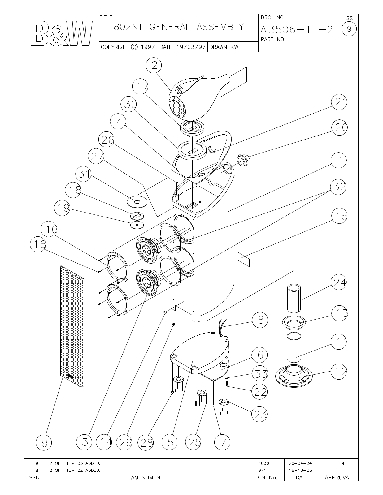 Bowers and Wilkins N-802 Service manual