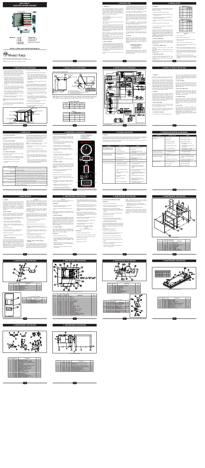 Market Forge ET-3E Installation  Manual