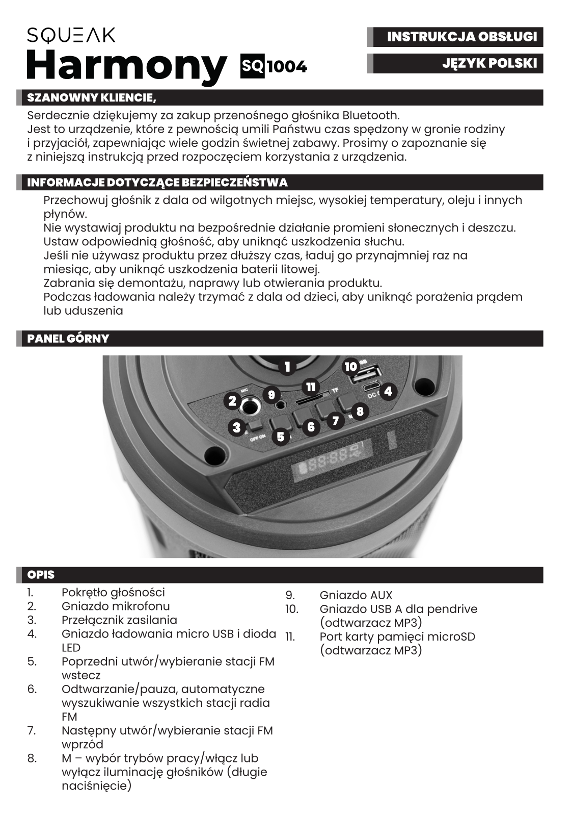 Squeak SQ1004, Harmony User guide - ManualMachine.com