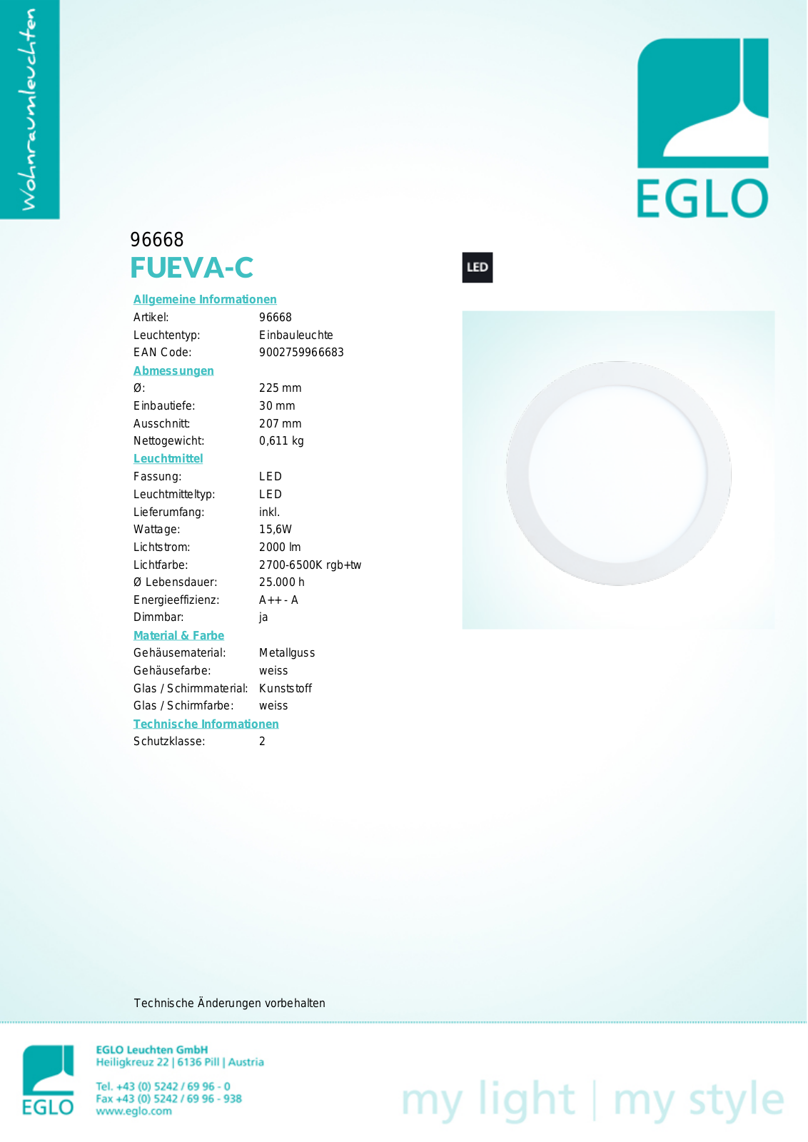 Eglo 96668 Service Manual
