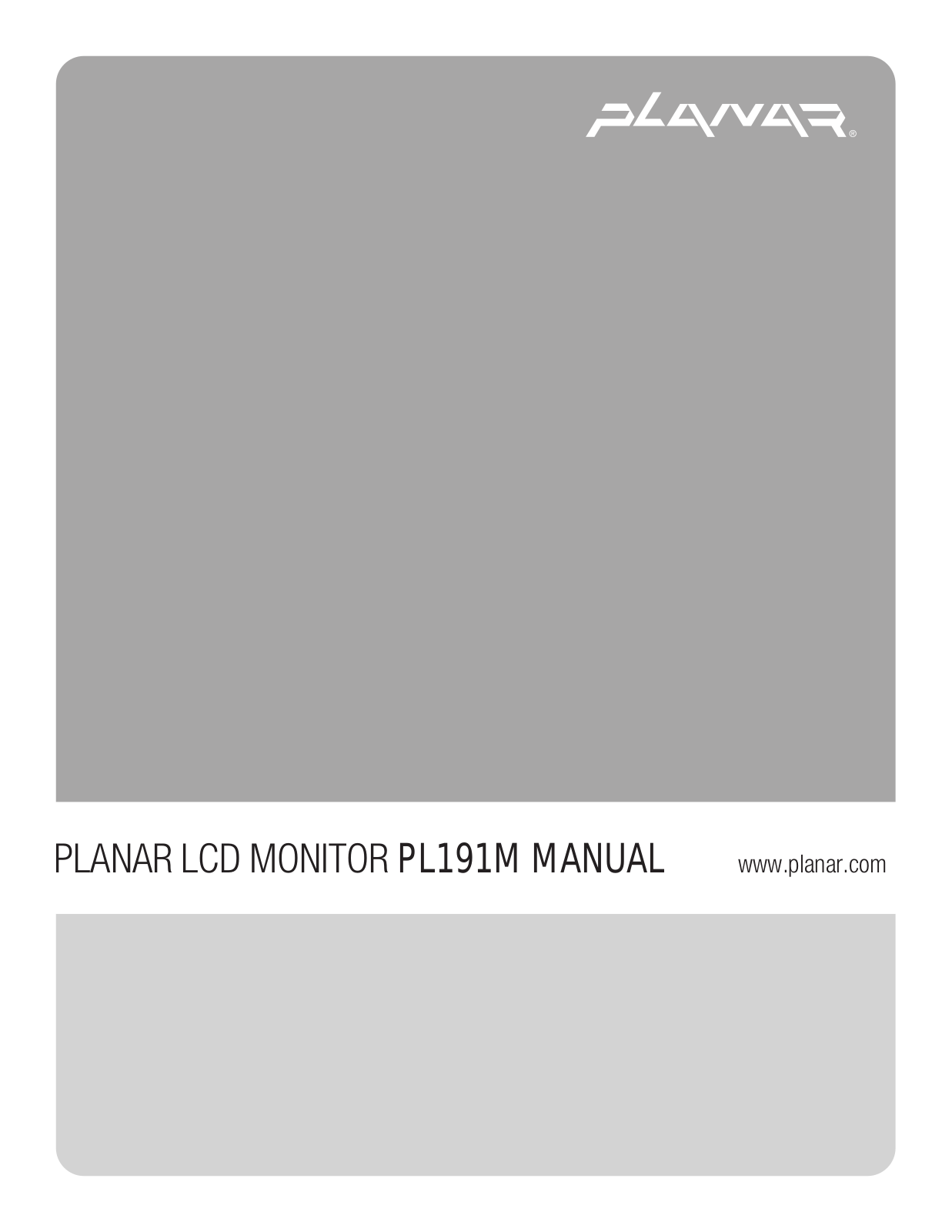 Planar pl191m User Manual