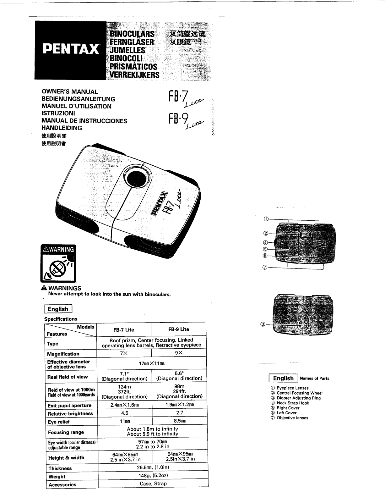 Pentax FB-7, FB-9 User Manual