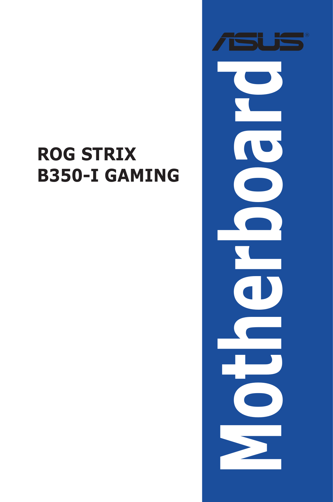 ASUS ROG Strix B350-I Gaming operation manual