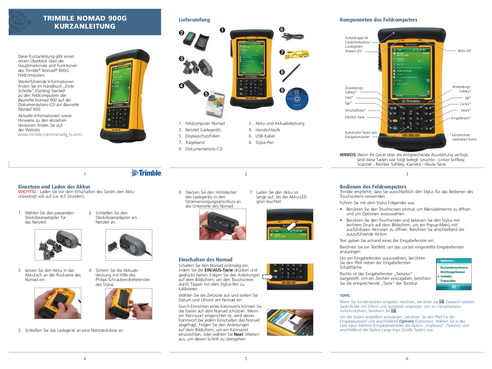 Trimble NOMAD 900G QUICK GUIDE