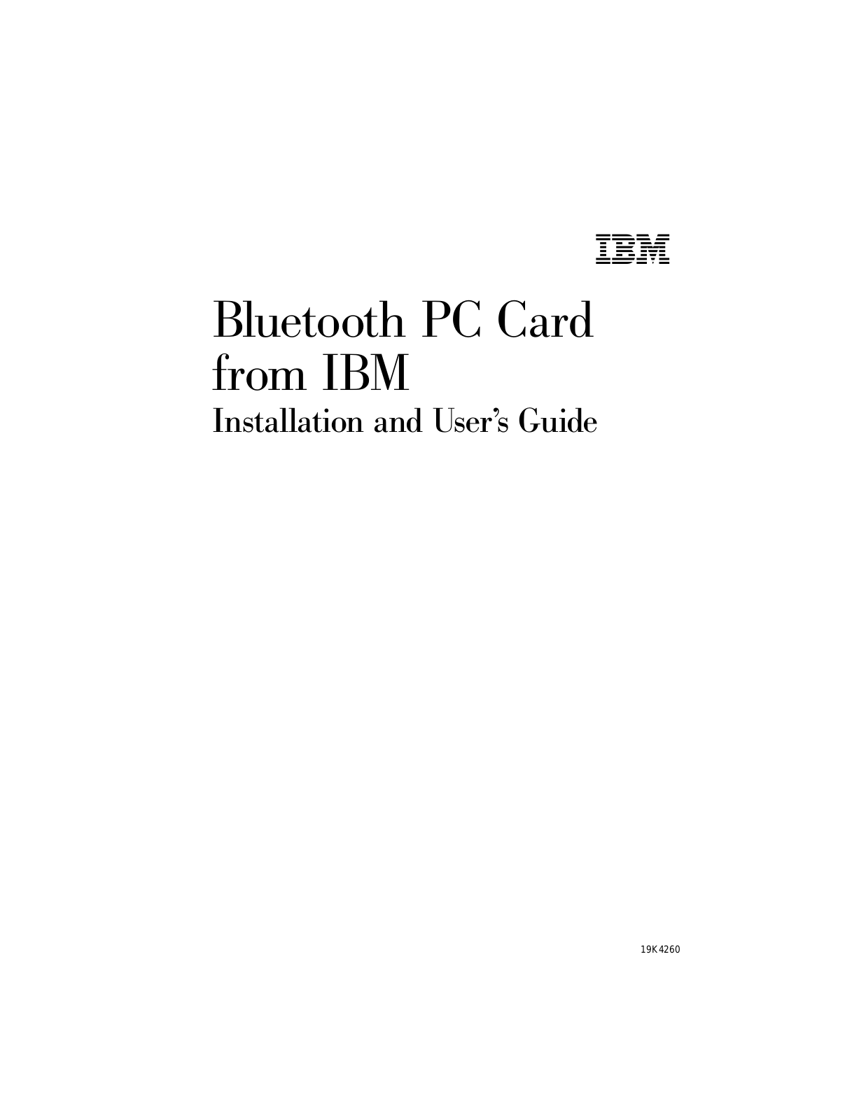 IBM 19K4260 User Manual