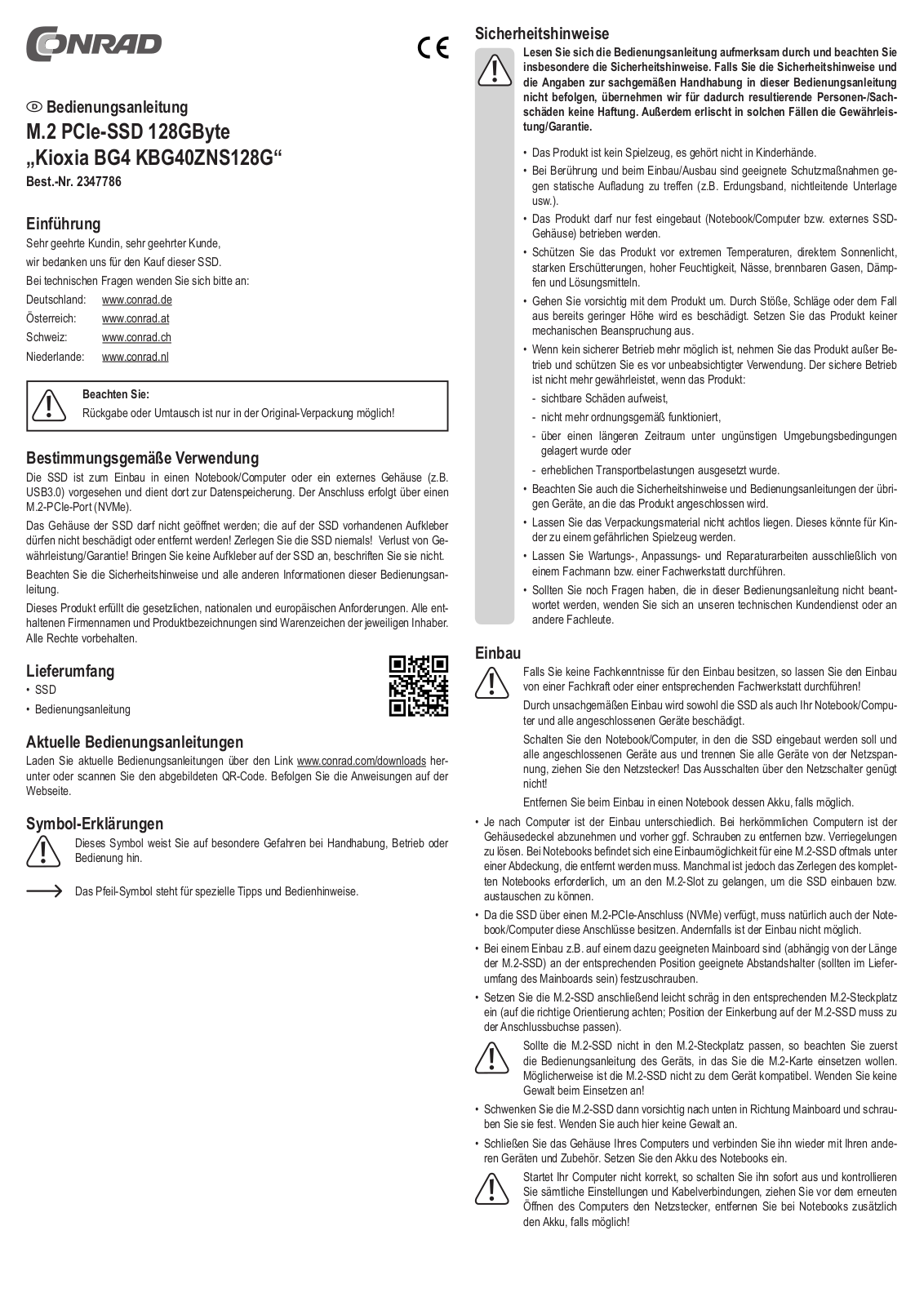 Kioxia KBG40ZNS128G User guide