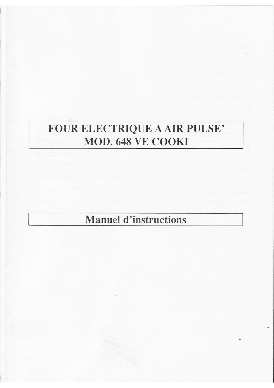 METRO 648 VE COOKI User Manual