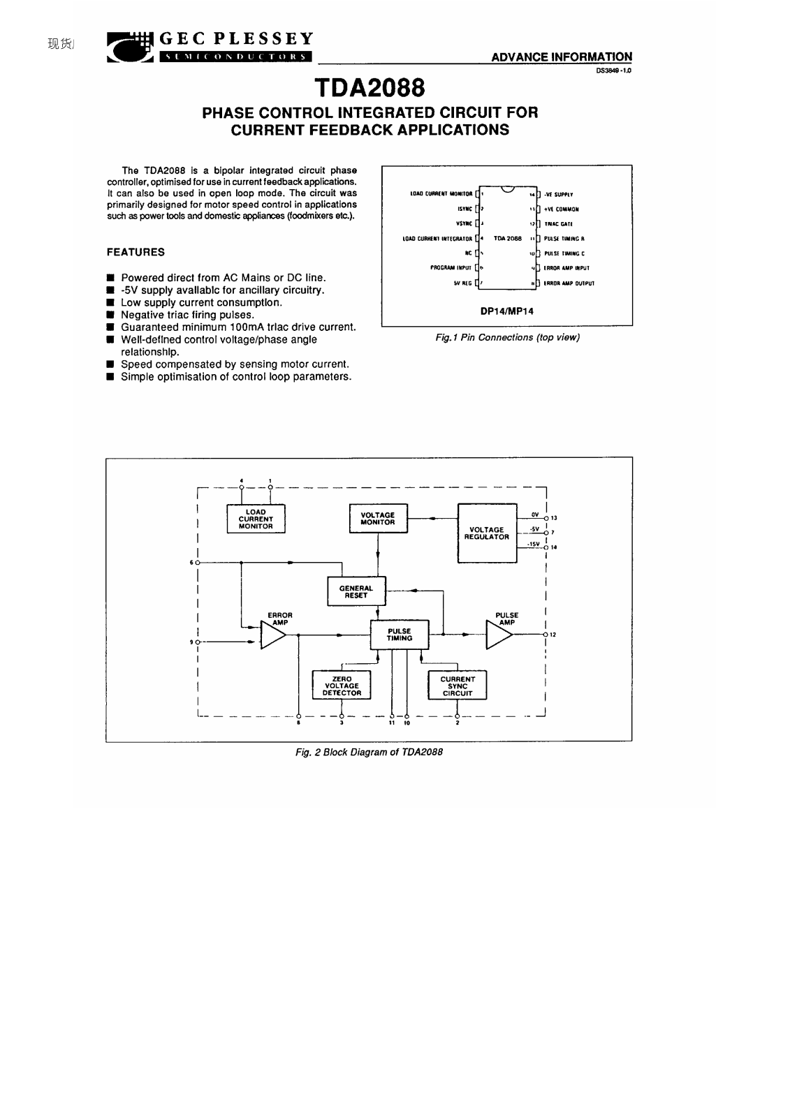 GECPLESSEY TDA 2088 User Manual