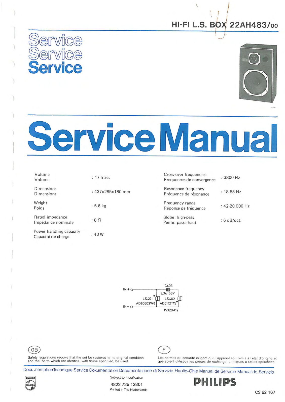 Philips 22-AH-483 Service Manual