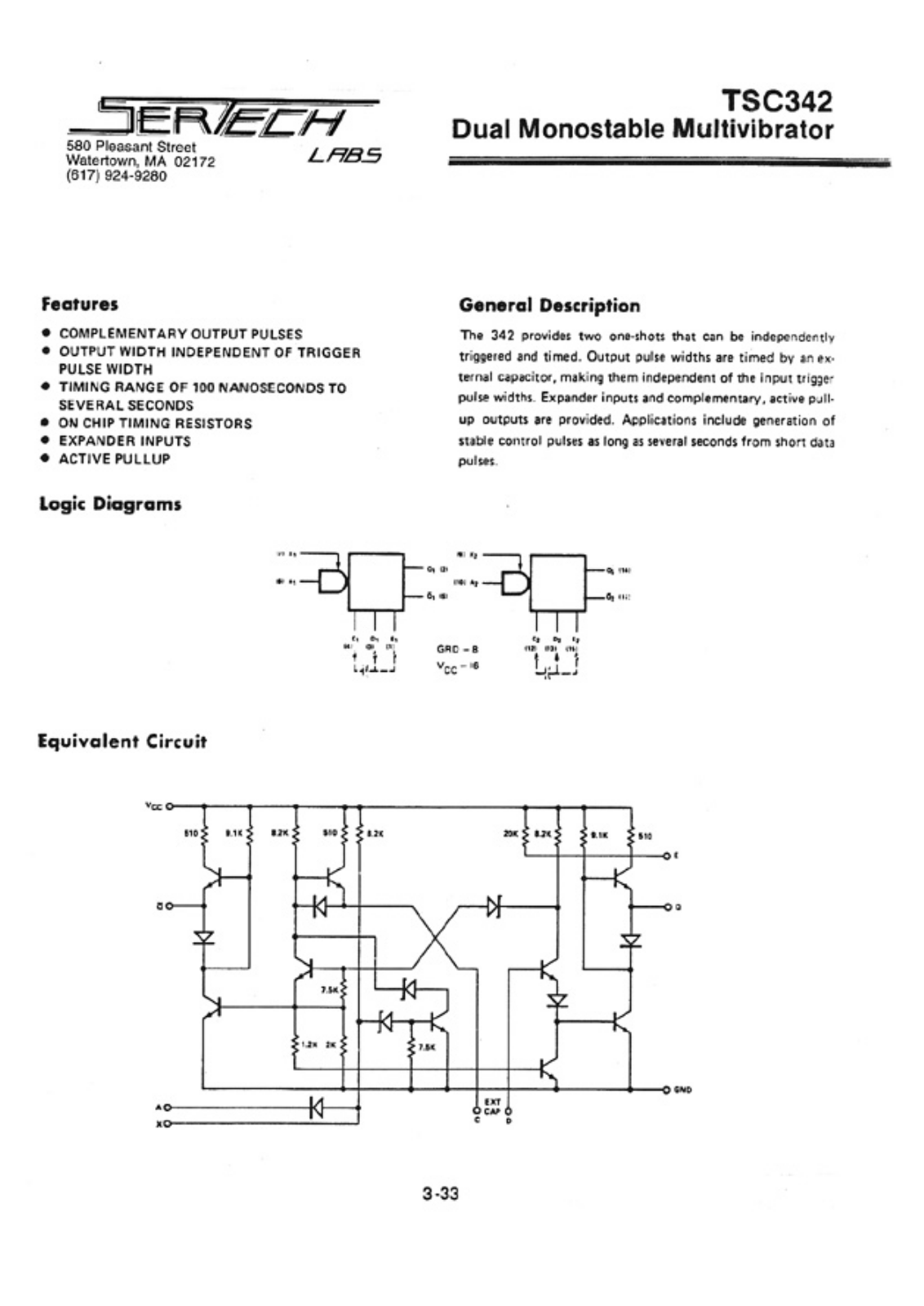 Microsemi TC342AL, TC342CL Datasheet