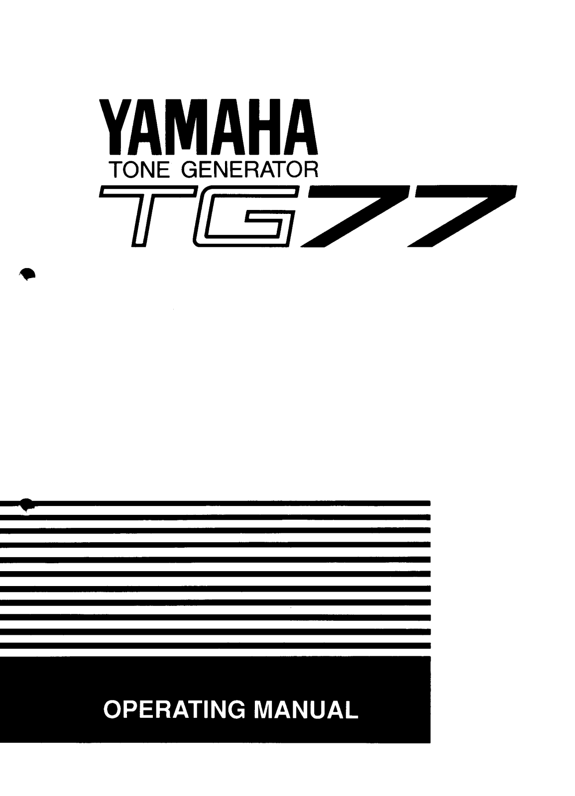 Yamaha TG-77 Owners Manual