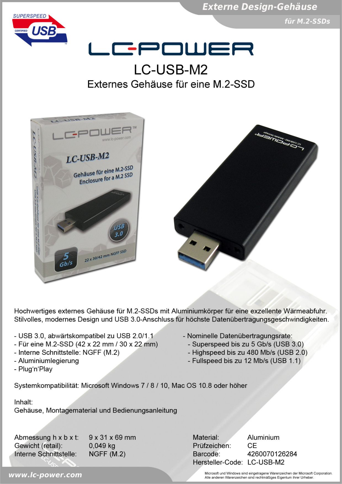 LC-Power LC-USB-M2 User Manual